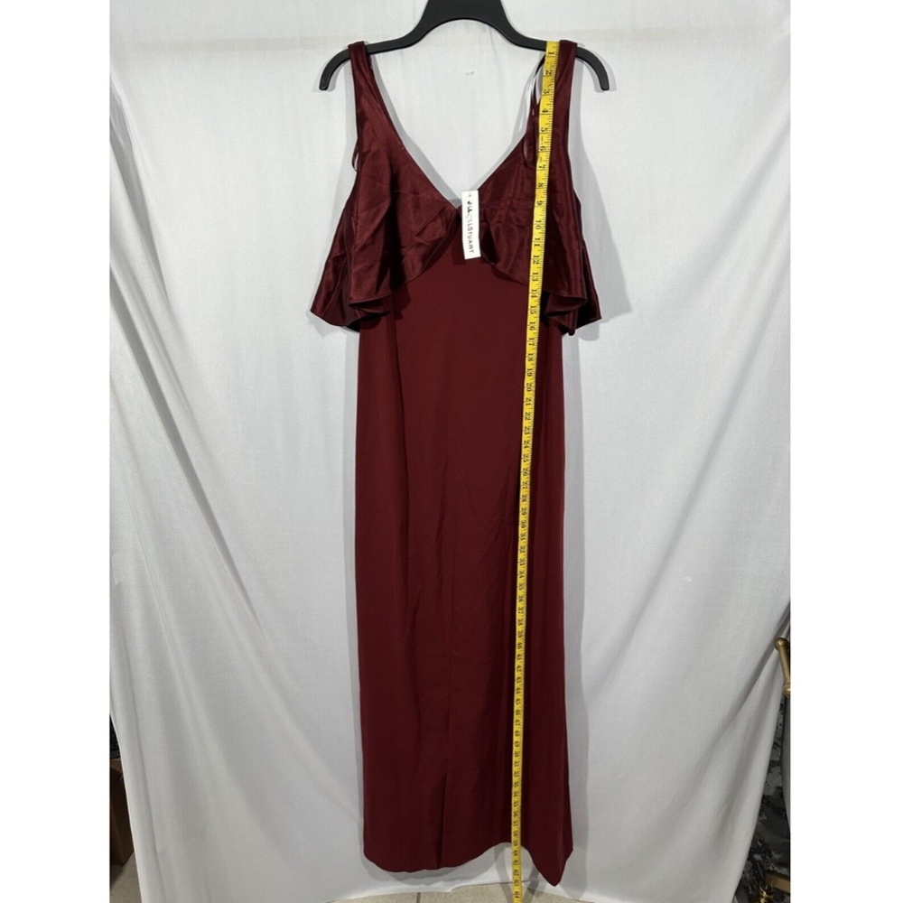 NEW Jill Jill Stuart [ 6 ] Satin‎ Popover & Crepe Gown in Oxblood Red - Picture 4 of 16